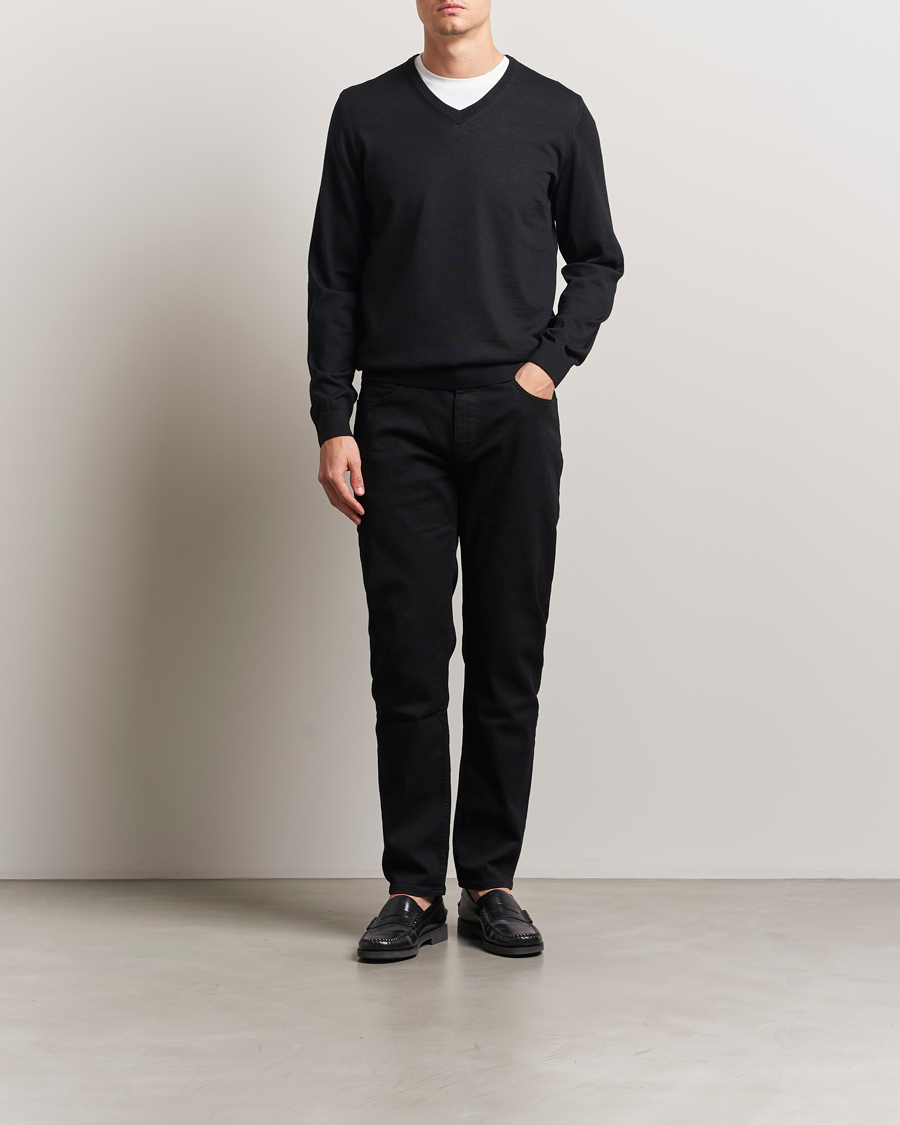 BOSS BLACK Melba Wool V-Neck Pullover Black