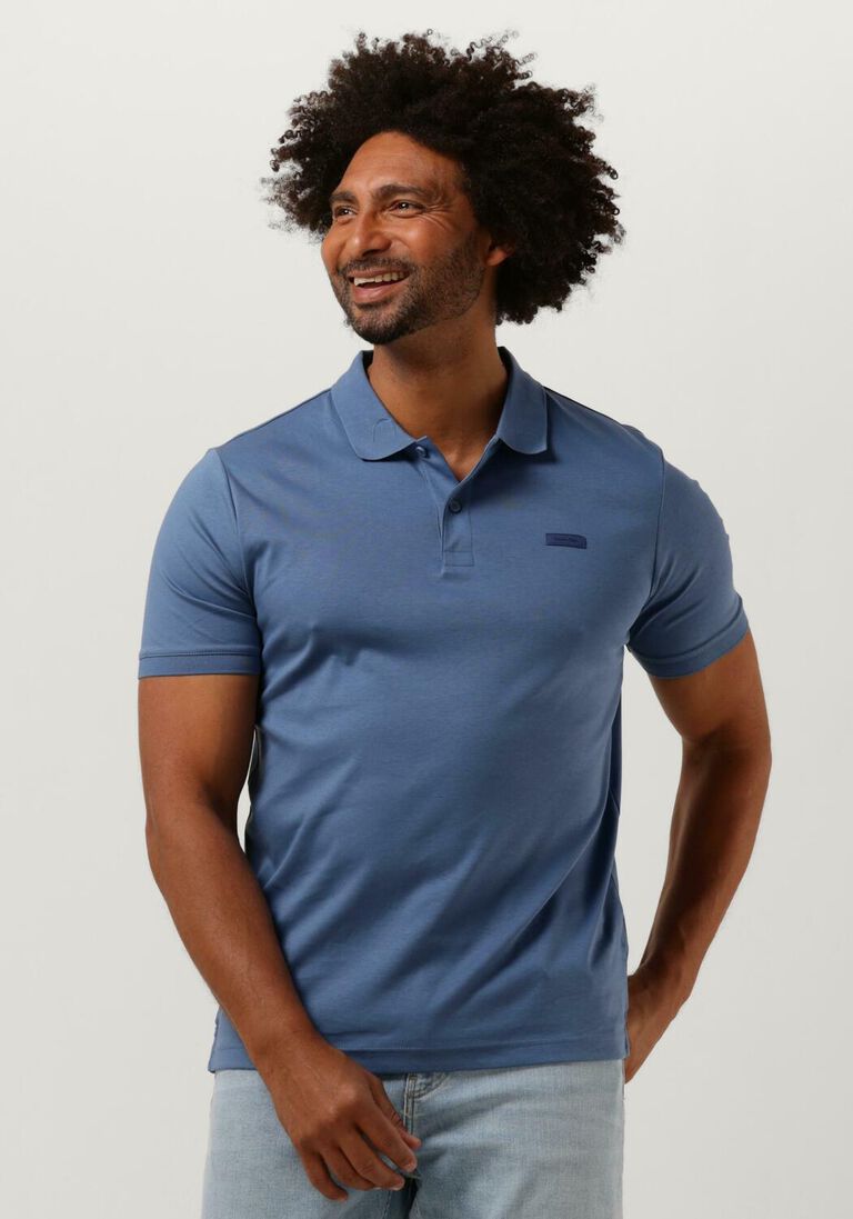 CALVIN KLEIN blauwe calvin klein polo smooth cotton slim polo