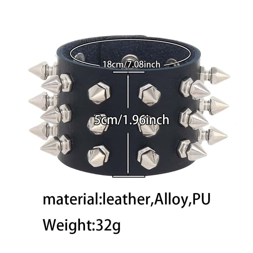 Malnia Home - Armband van imitatieleer met studs