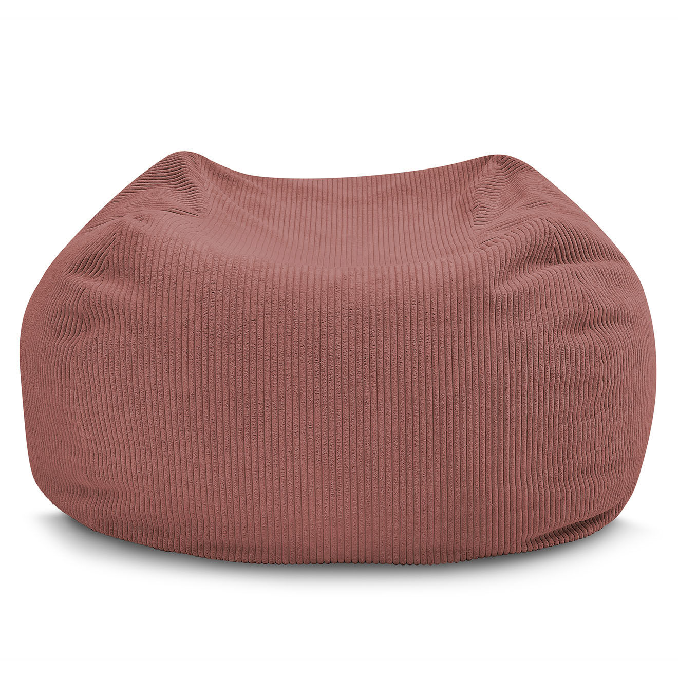 Bobochic Pouf ultra moelleux en Velours côtelé Voltaire rose - 120x70x60 cm