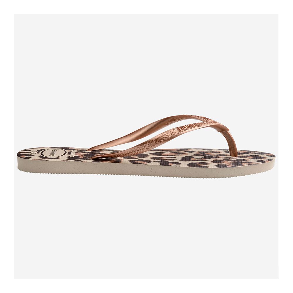 Havaianas SLIM ANIMALS - Tongs Femme beige/rose gold/dark brown