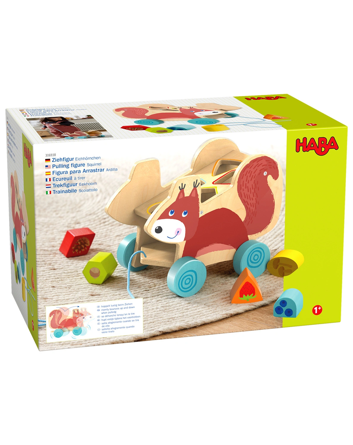 Nachziehtier EICHHÖRNCHEN mit Steckspiel