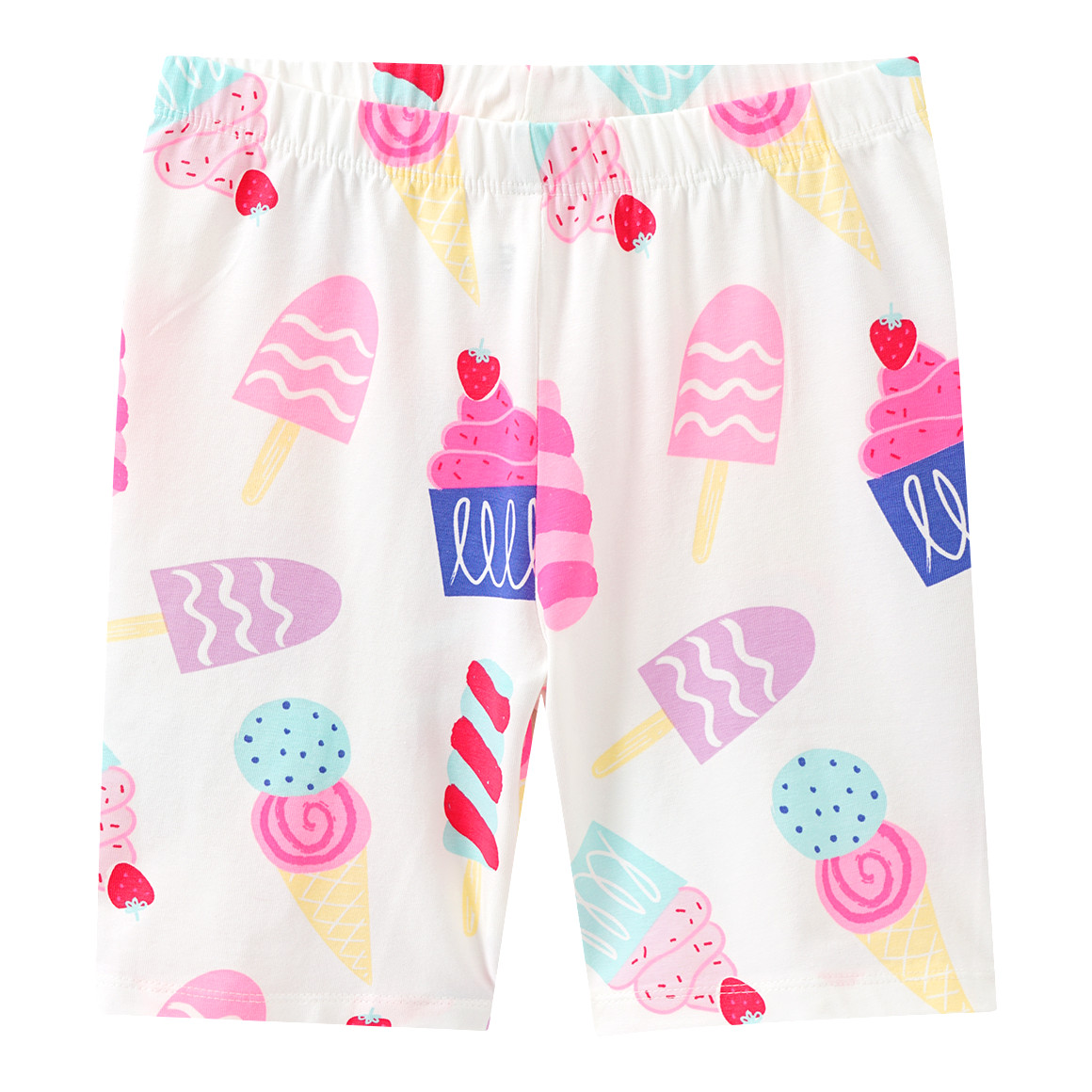 Famy 3 Mädchen Radler mit bunten Motiven rosa / helltürkis / weiss