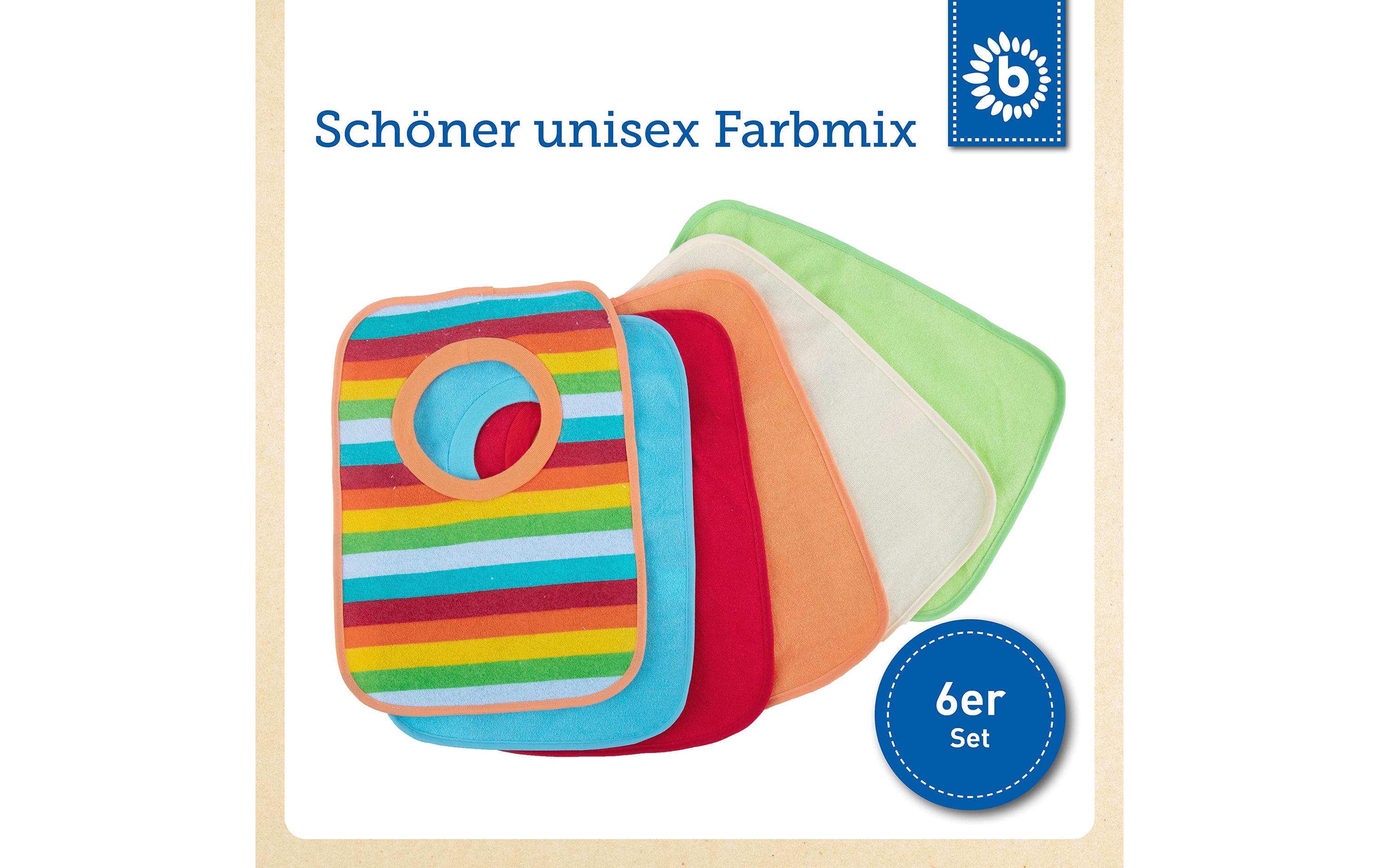 Lätzchen 6er-Set, Regenbogen 30 x 24 cmLätzchen-Set