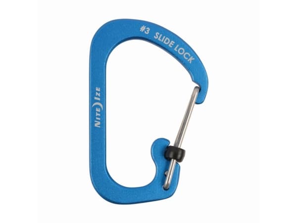 Nite Ize SlideLock Snap Hook #3 aluminiumsblå (CSLA3-03-R6)