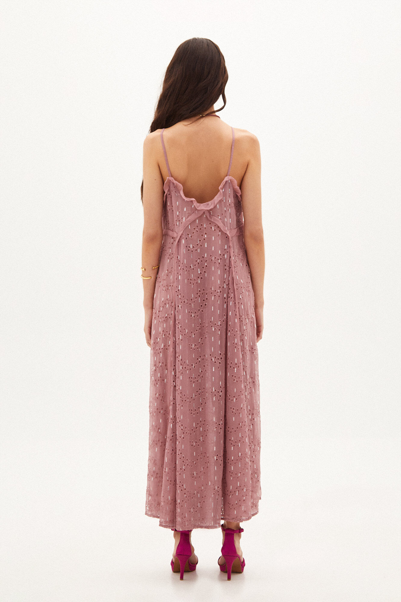 Jesbel. Vestido midi romântico - Rosa