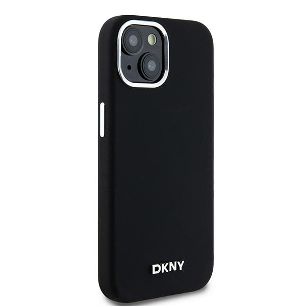iPhone 15 MagSafe Silikon Hülle Case Metal Logo (DKHMP15SSMCHLK) - Schwarz