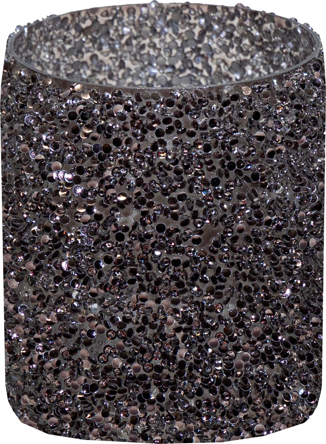 Mega Collections waxinelichthouder Strass zwart D 13,5 H 15 cm