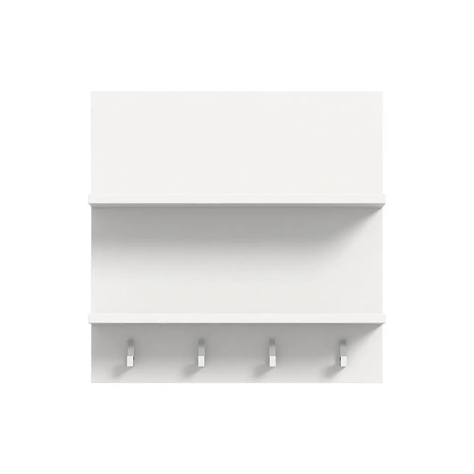 Hioshop ProjektX kapstok 4 haken 2 planken wit hoogglans