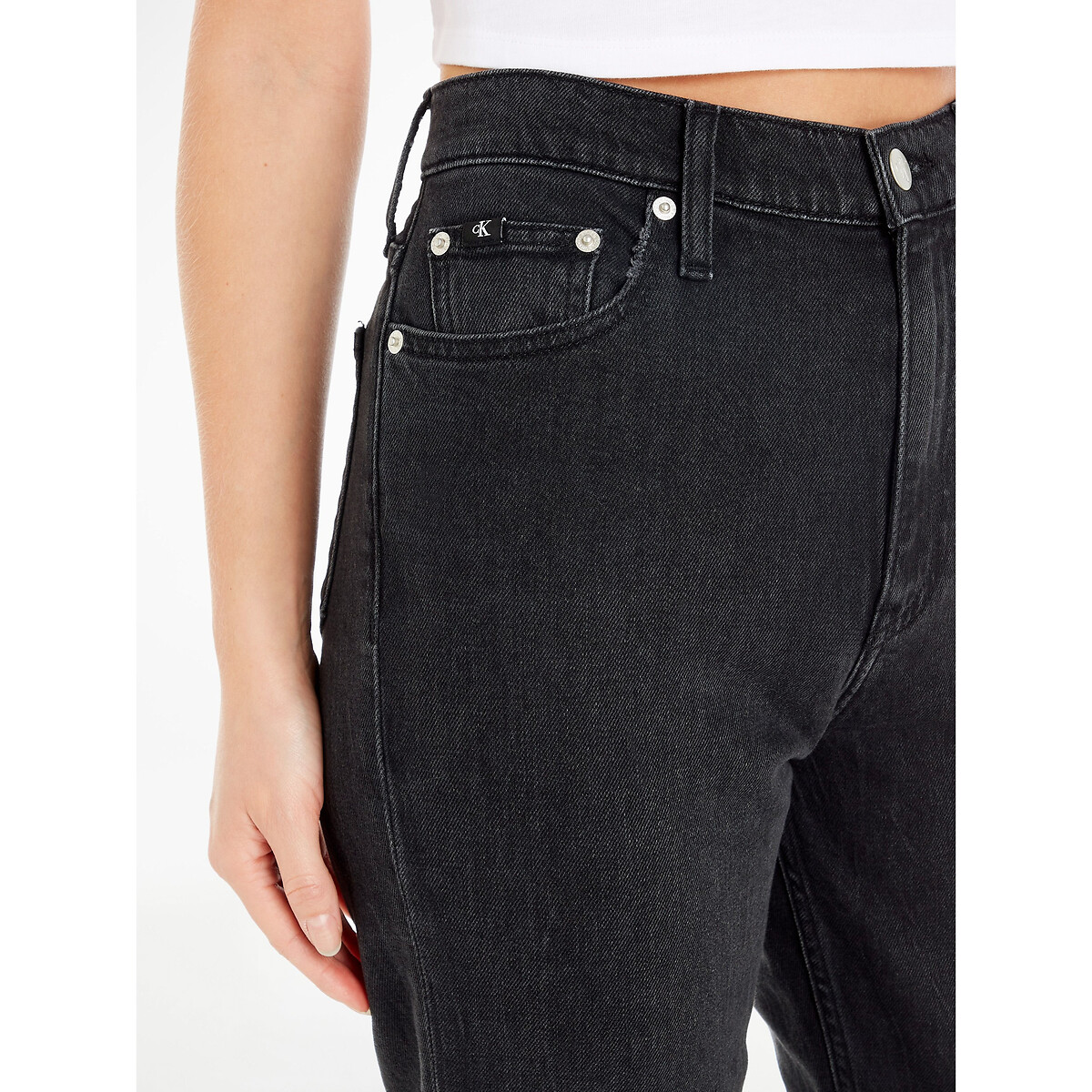 CALVIN KLEIN JEANS<br>Calça jeans mom de cintura alta