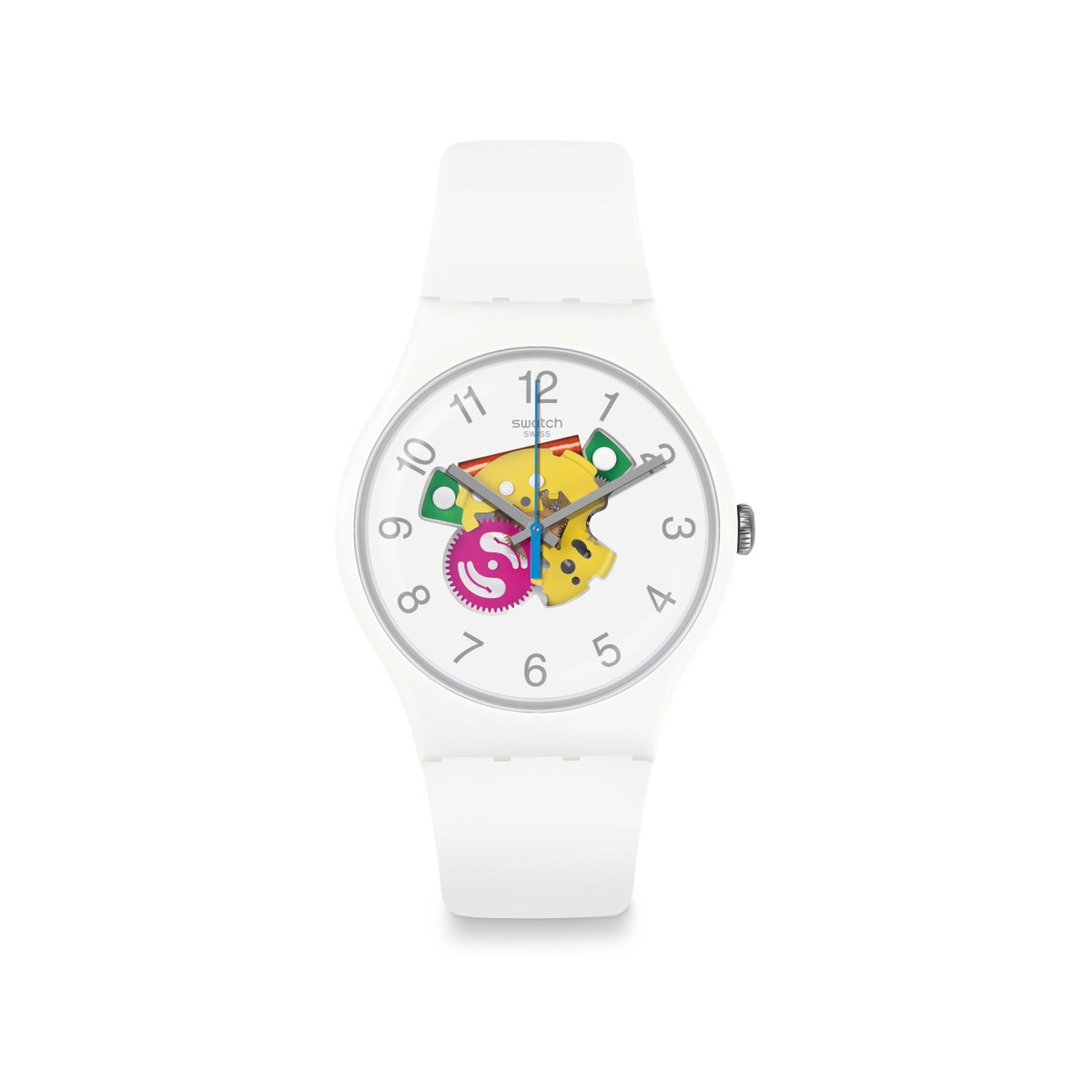 Montre Swatch mixte plastique silicone blanc