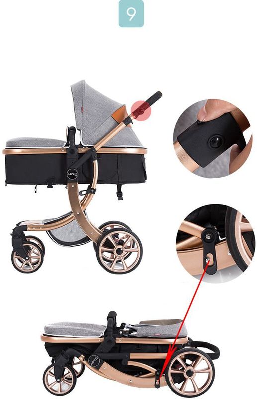 Bellaby - Nieuwe Luxe Kinderwagen - Zwart - Aluminium