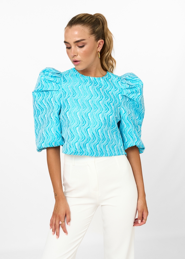 Nicky top blauw