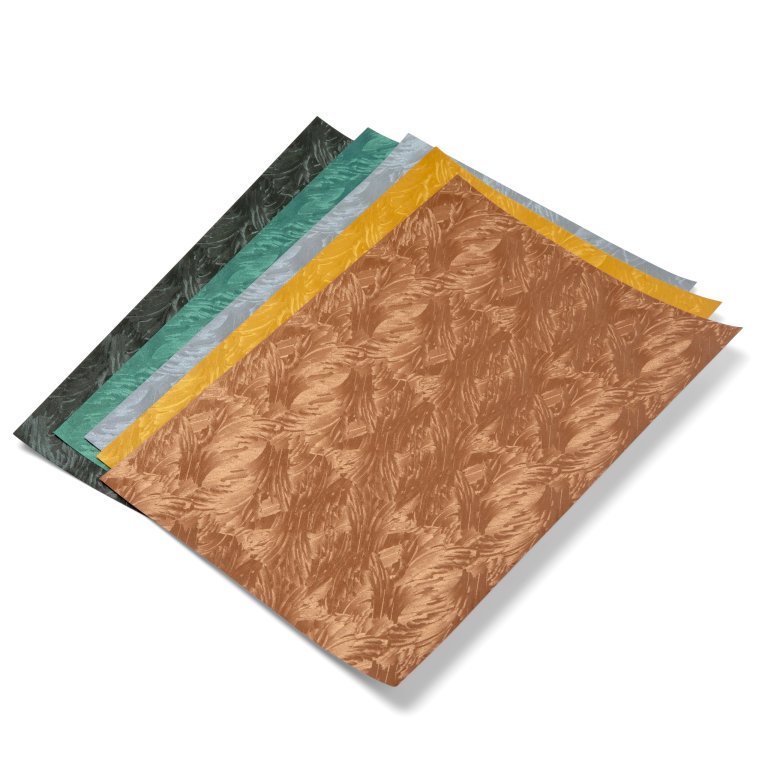 Barockkarton geprägt, metallic changierend