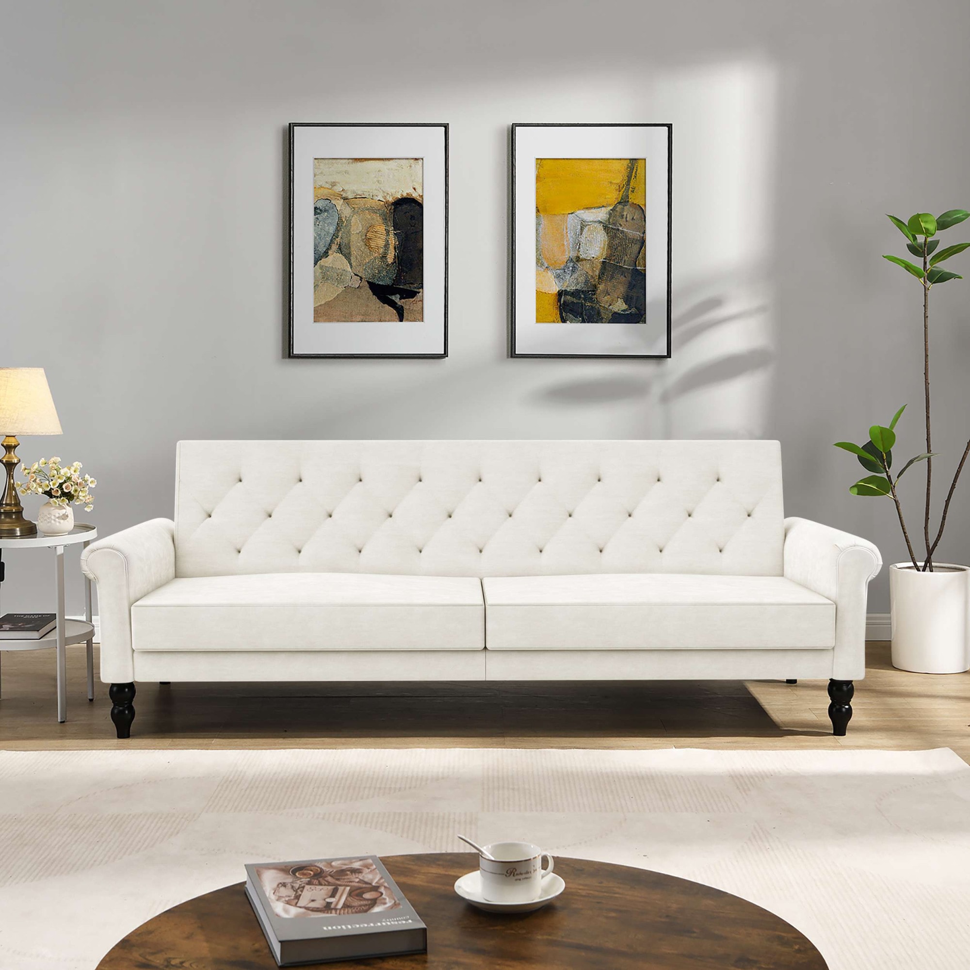 Dorel Home 3-Sitzer »Tyne« Schlafsofa 222 cm, Bettfunktion (110/190cm), pflegeleichter Velours