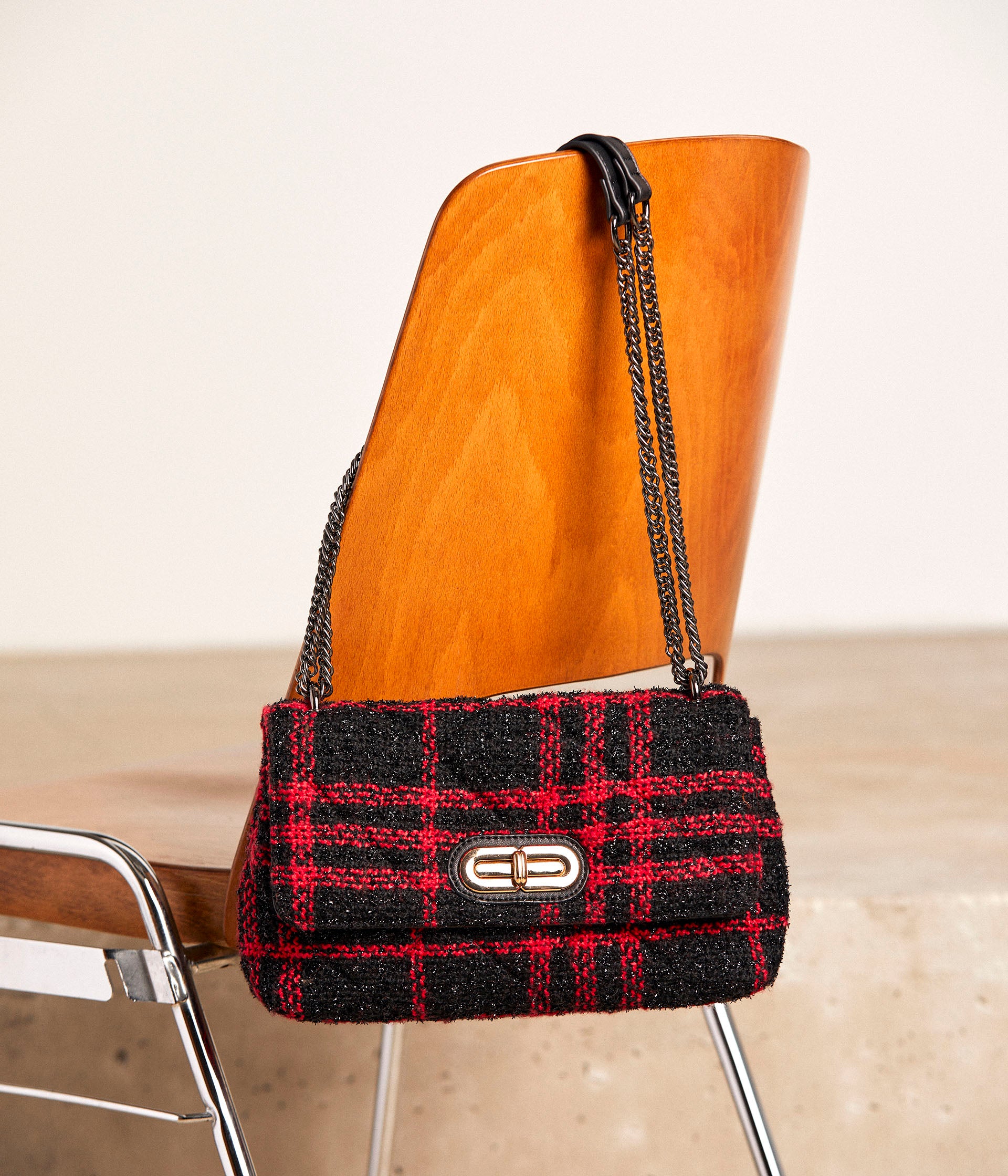 Sac tweed bicolore Aume