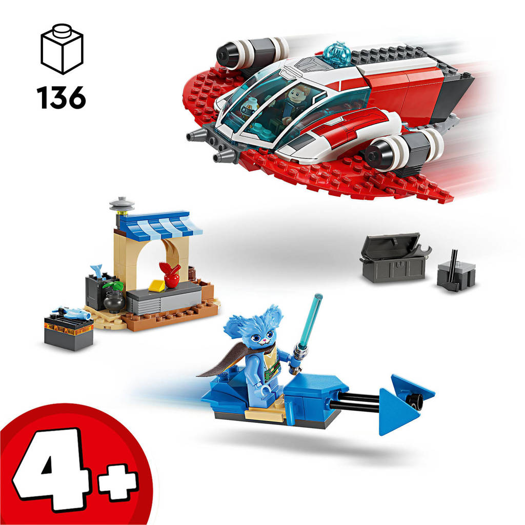 Veel elementen = veel speelplezierYoung Jedi Adventures De Crimson Firehawk Bouwbaar Ruimteschip Speelgoed 75384