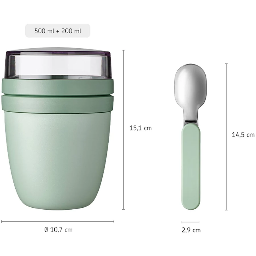 Mepal Lunchpot + Faltbarer Löffel Ellipse 500 + 200 ml grün