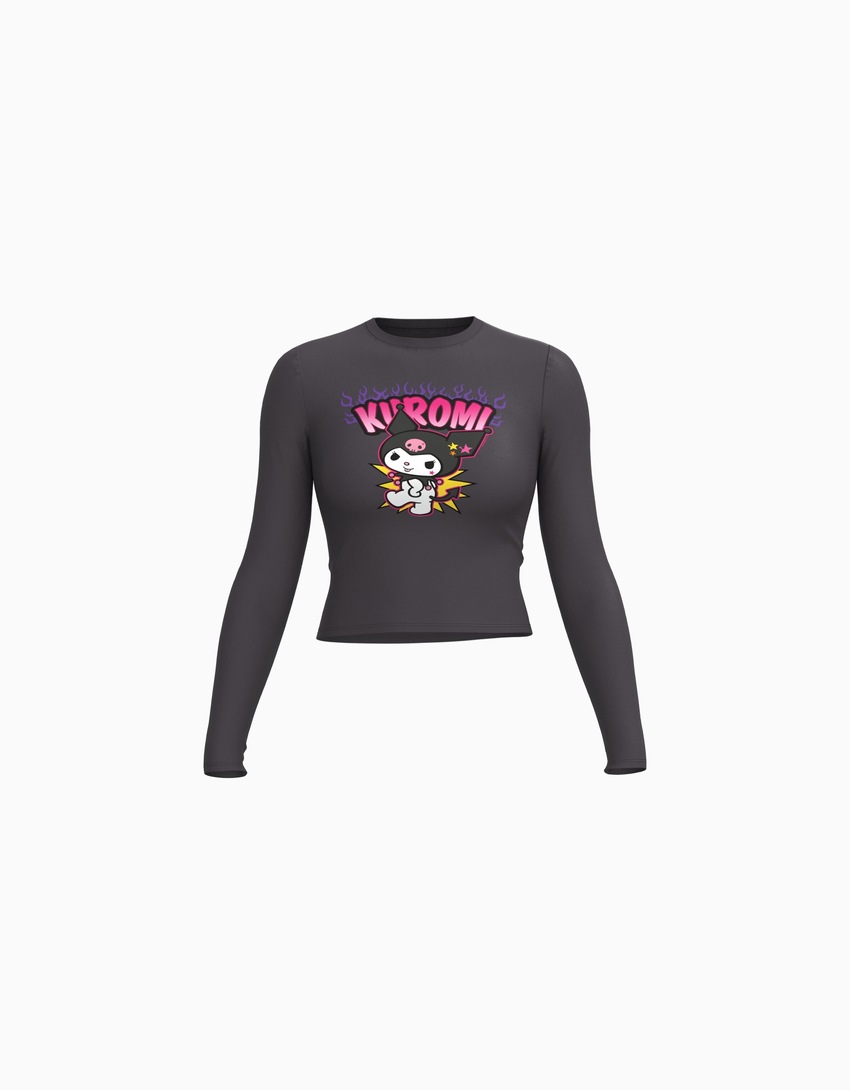 Camiseta de manga comprida com estampa Kuromi