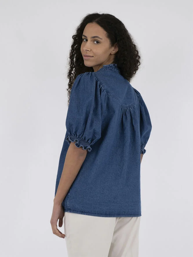Neo Noir Avalon Denim Shirt Blue