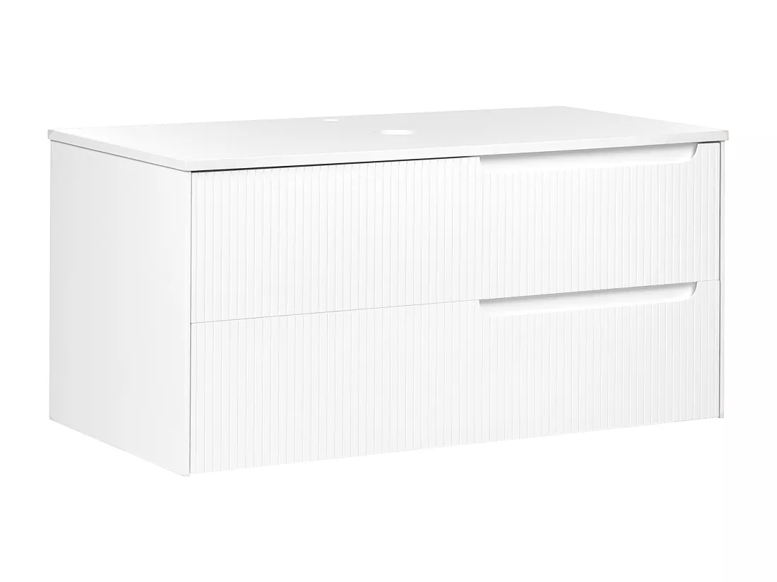 Meuble lavabo mural QUINTELA 100 cm 52 cm 48 cm Blanc