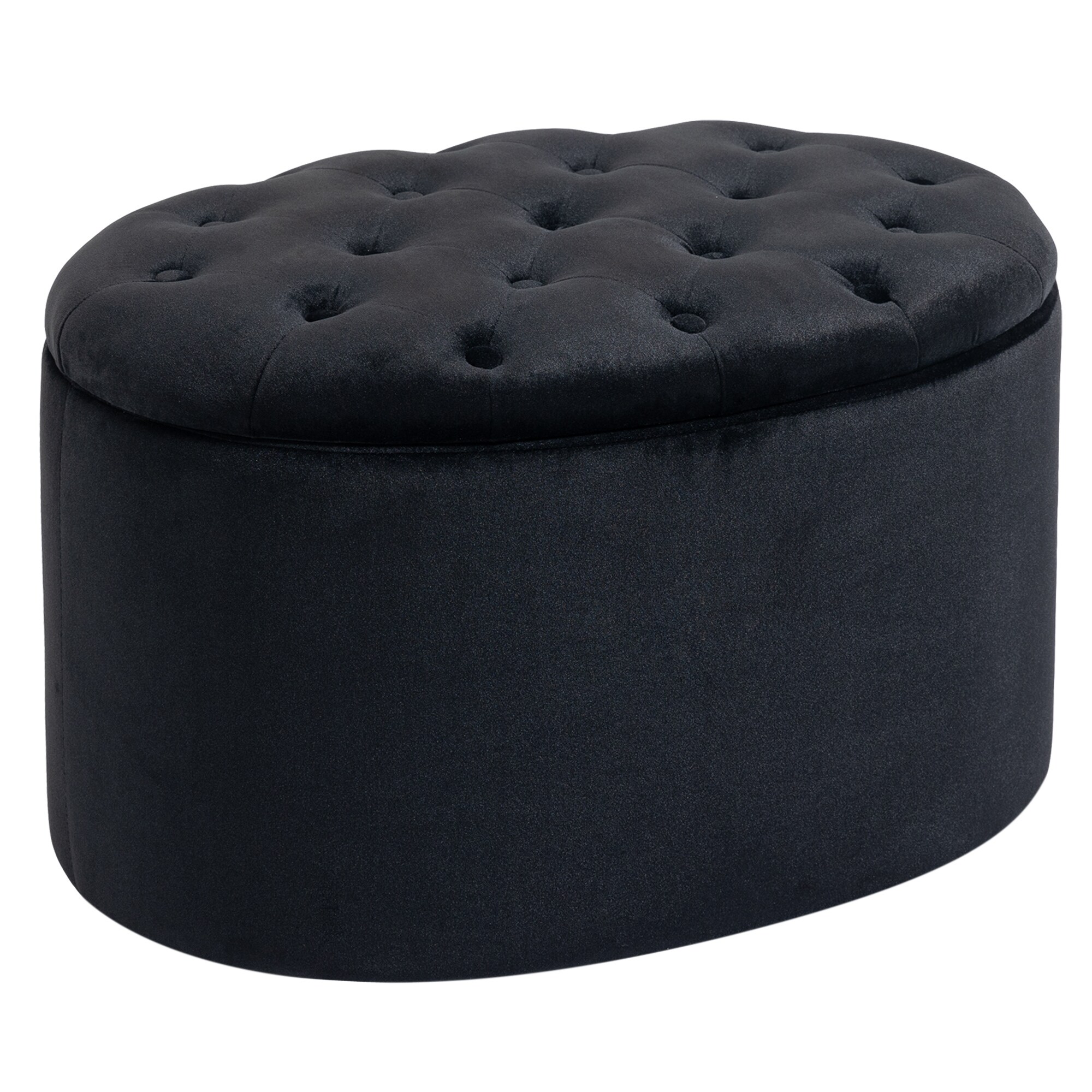 HOMCOM Sitzbank ovalförmig mit Stauraum 71B x 52T x 42H cm