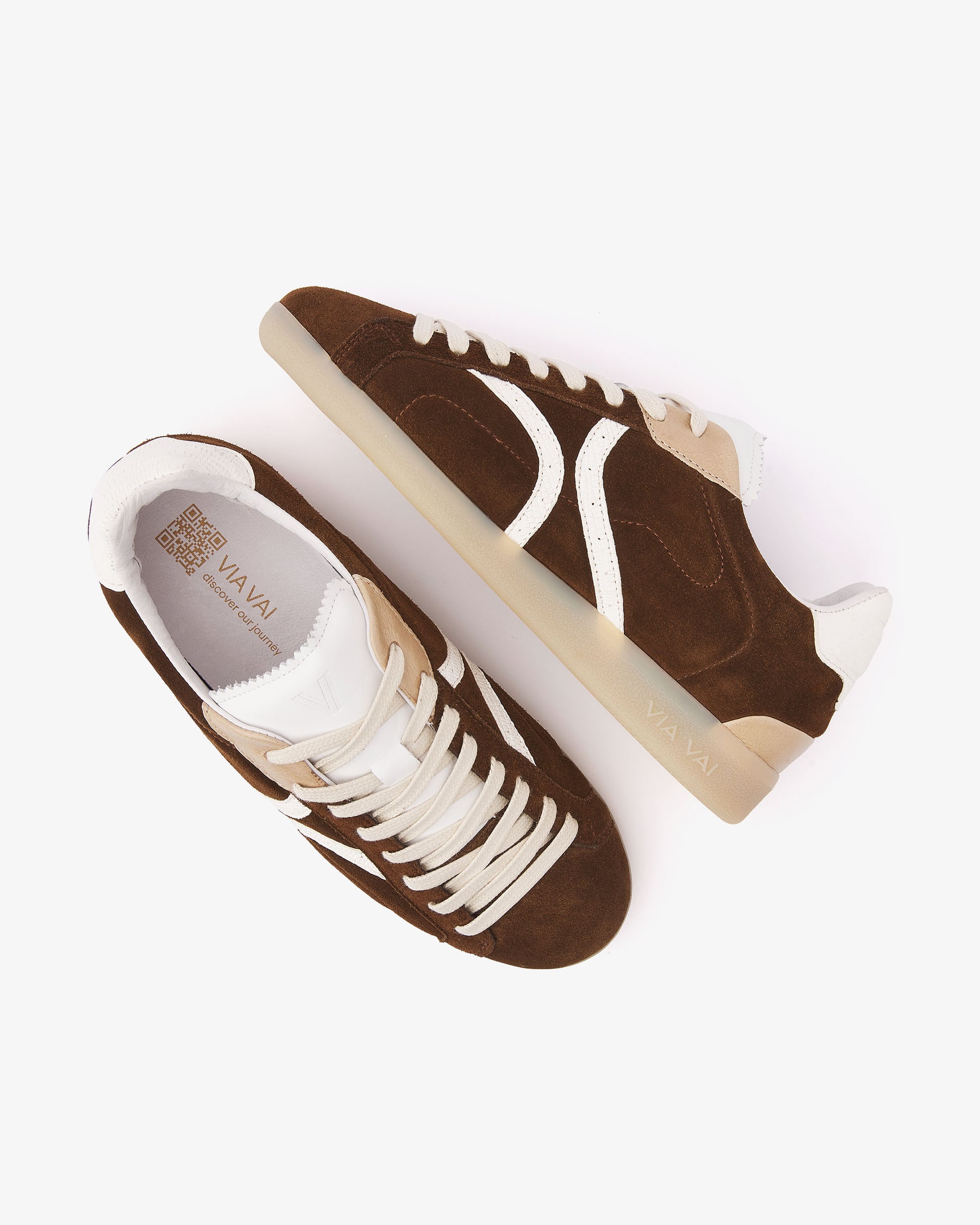 VIA VAI bruine dames sneakers Nilla Khloe