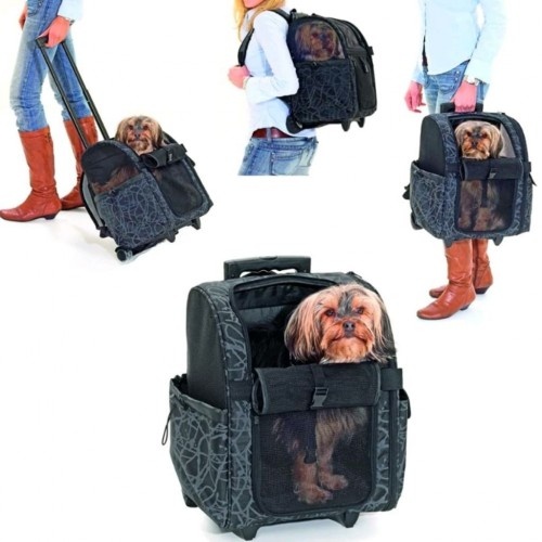 Transportador multifuncional para animais de estimação, preto