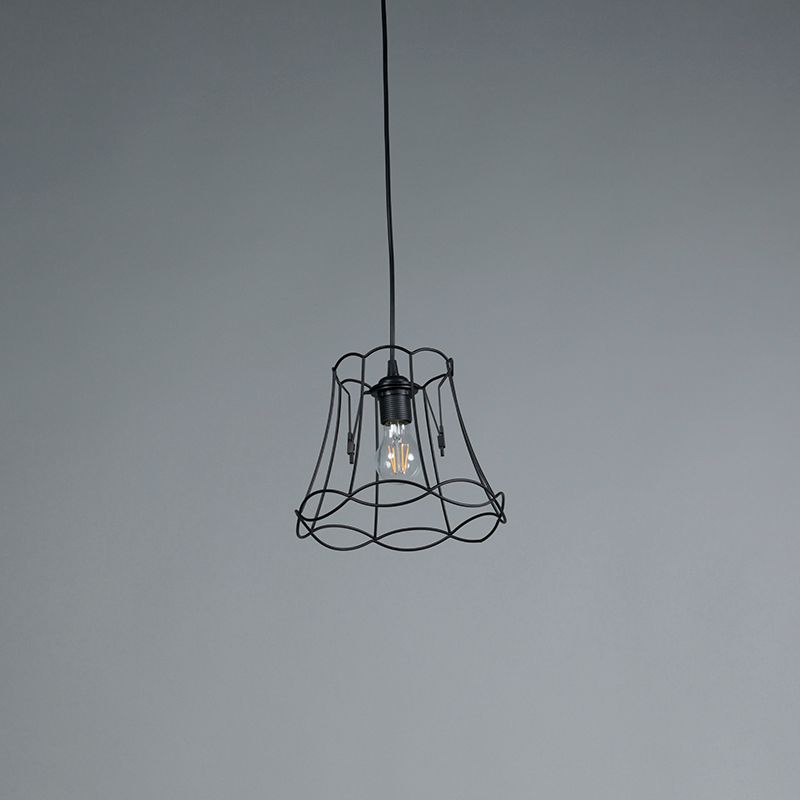 Retro hanglamp zwart 25 cm - Granny Frame