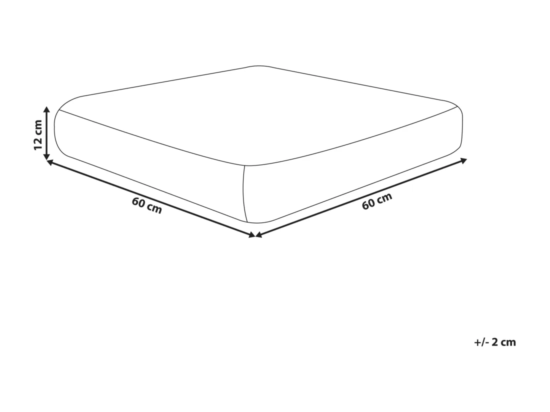 Pouf en coton vert et blanc 60 x 60 x 12 cm BIRCH