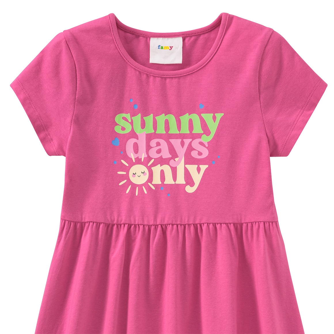 Famy 2 Mädchen Kleider mit Sommer-Prints pink / blau