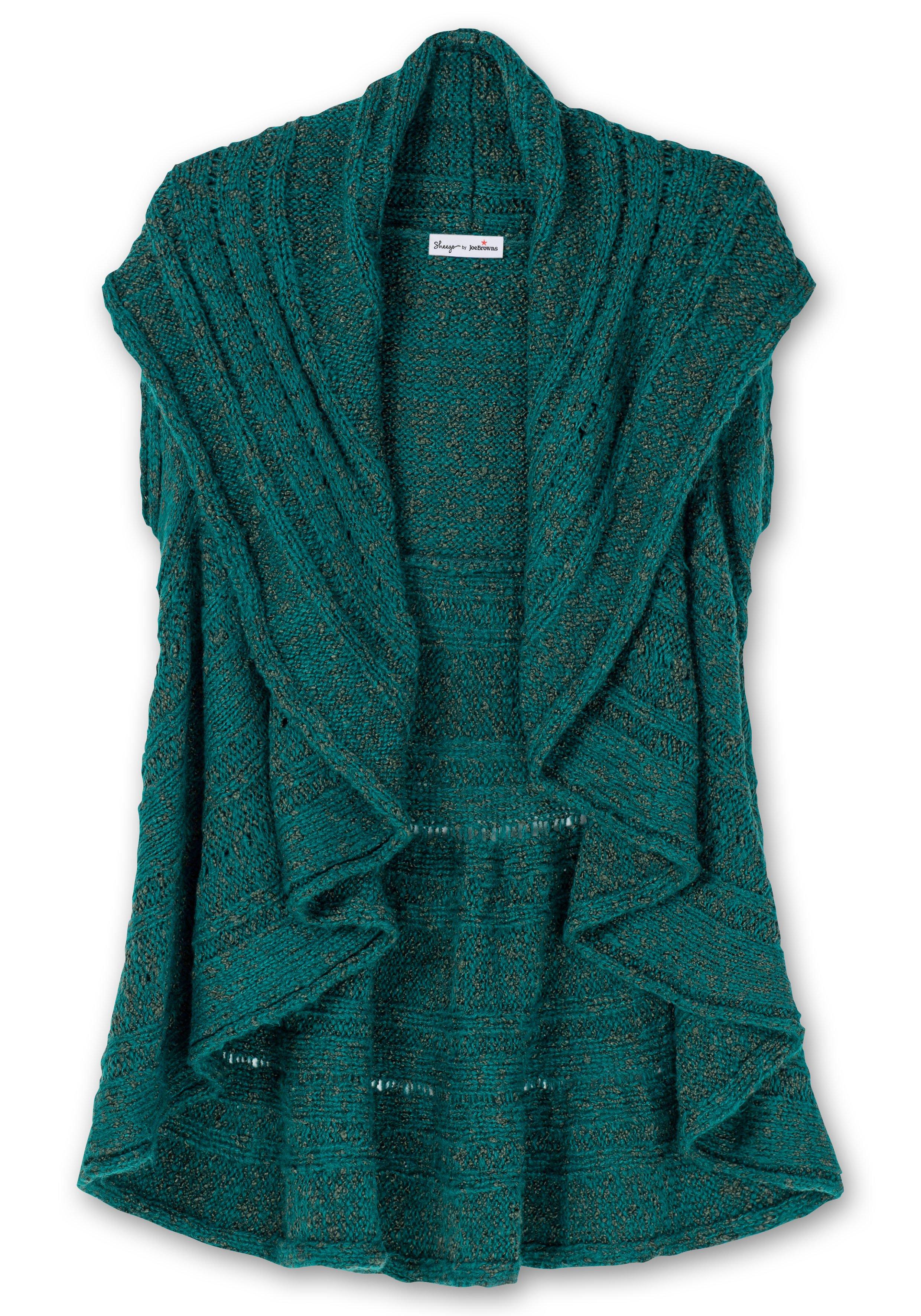 Strickweste mit breitem Umlegekragen
