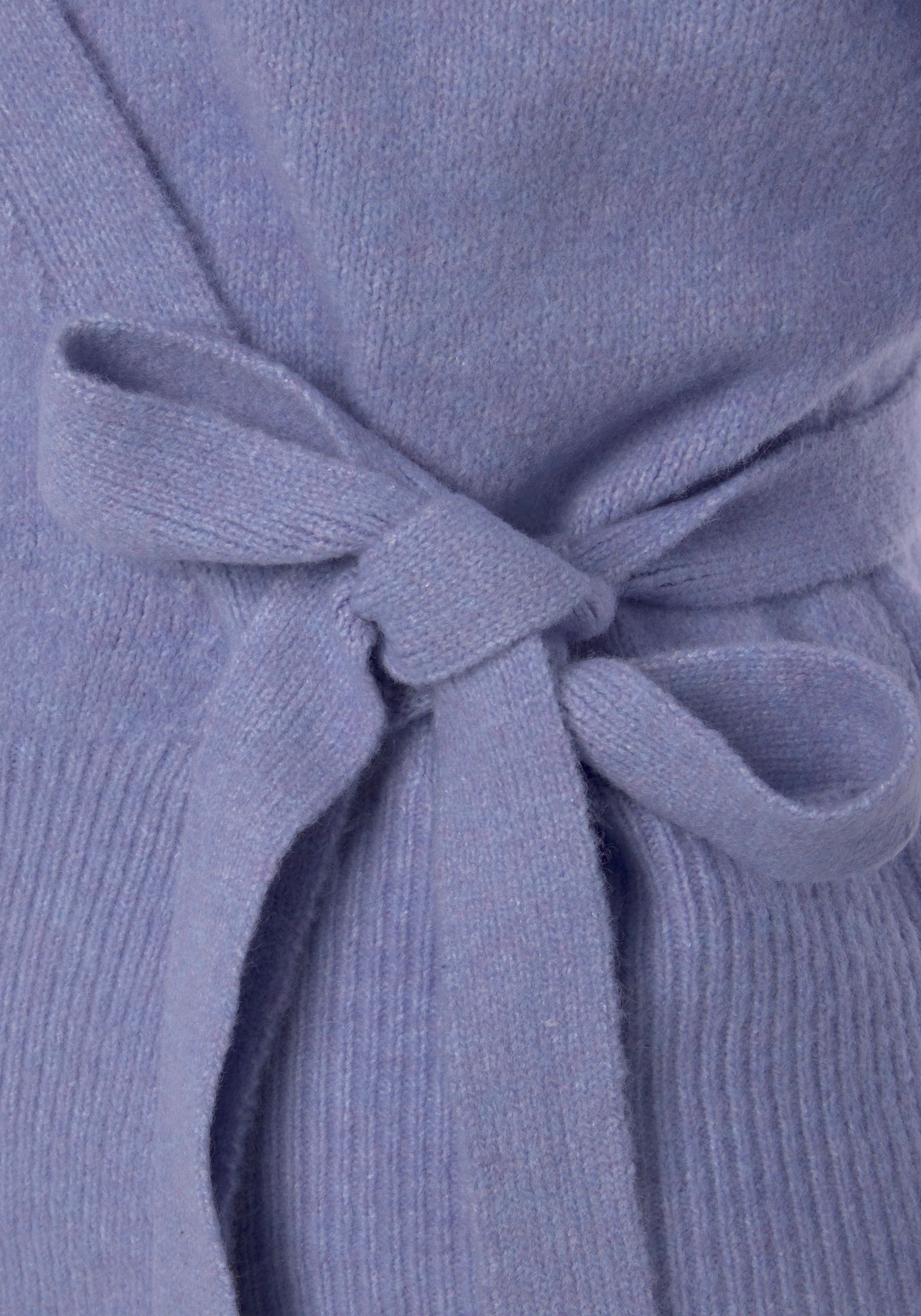 LASCANA Wickelstrickjacke , mit breitem Rippbündchen, Loungewear