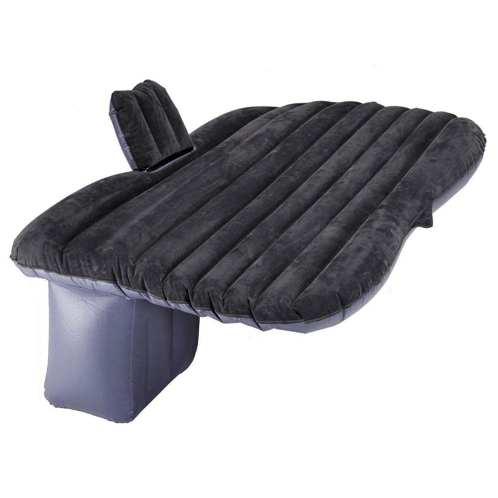 (135x85x35cm) Aufblasbare Auto Bett Luftmatratze für Autorücksitz inkl. 2 Kissen - Schwarz