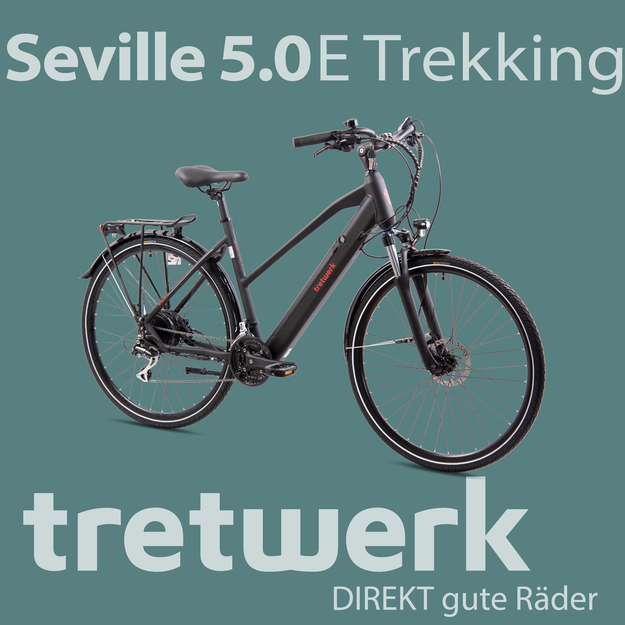Tretwerk Seville 5.0 E Bike 28 Zoll Trekkingrad Damen 160 - 180 cm Elektrofahrrad 418 Wh