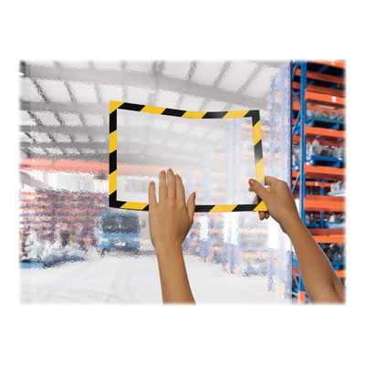 Durable Duraframe Magnetic Security - Cadre d'affichage magnétique bicolore - A4 - jaune/noir