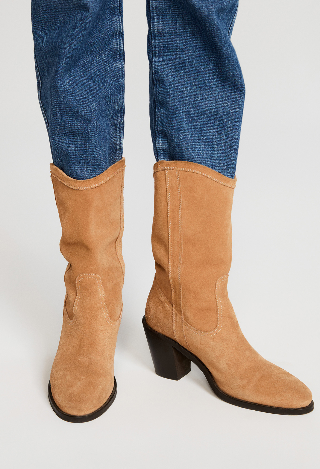 Bottes mi-hautes en cuir responsable