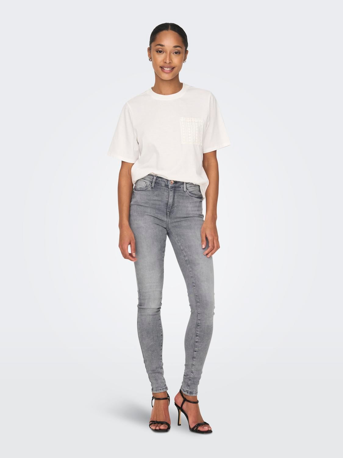 ONLPOWER Mittlere Taille Skinny Fit Jeans Grey Denim