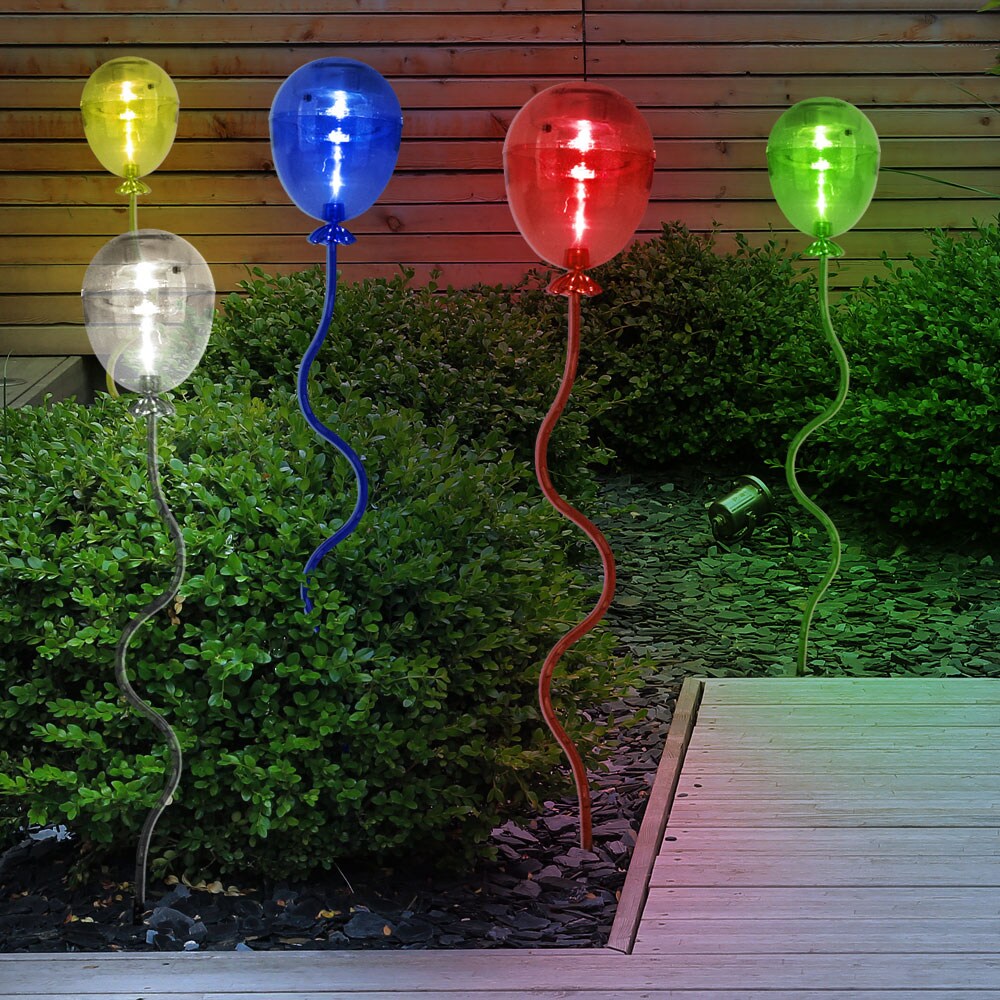5x LED Solarlampen, Luftballons bunt, H 60 cm
