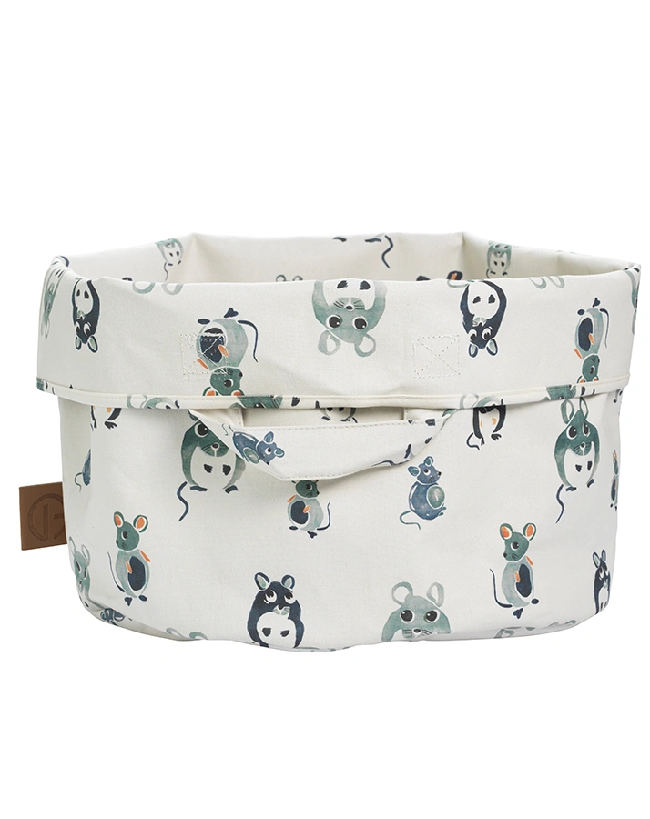 Aufbewahrungskorb StoreMyStuff™ – FOREST MOUSE (Ø45) in weiß