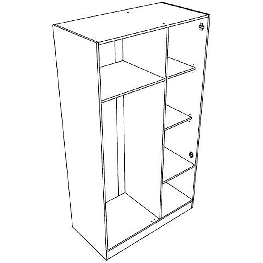 Parisot Kleiderschrank 2-türig Fabric Esche-grau Esche-grau