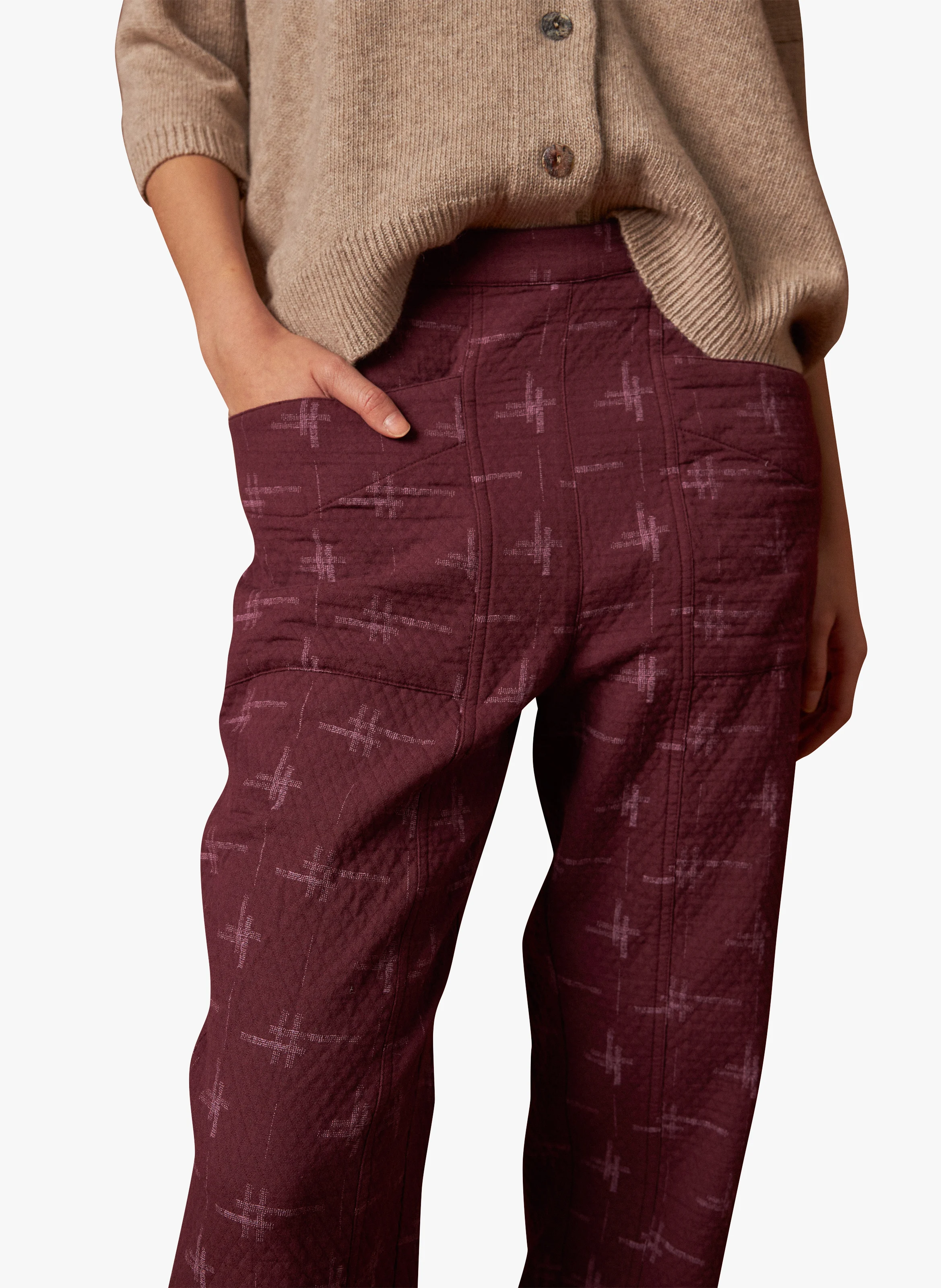 Pantalon droit en coton bio | Violet