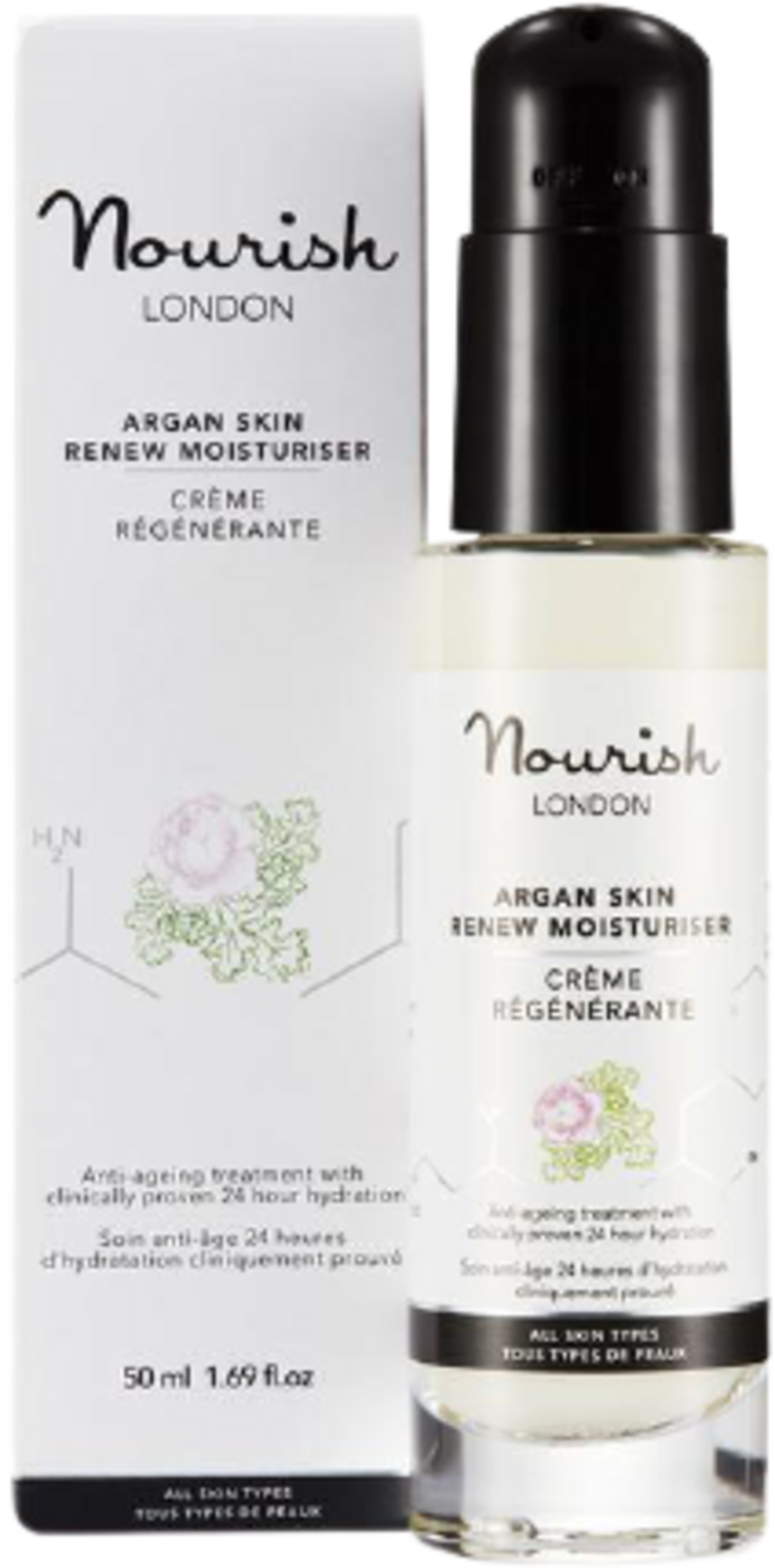 Nourish London  Argan Skin Renew Moisturiser, 50 ml