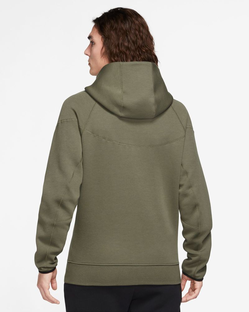 Sweat zippé à capuche Nike Sportswear Tech Fleece Vert Kaki pour homme