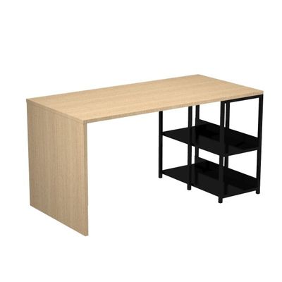 Bureau avec structure métallique - 140 cm - chêne