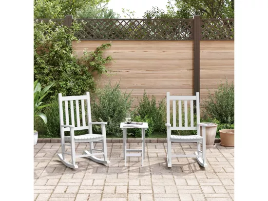 Chaises à bascule enfants lot de 2 blanc bois peuplier massif