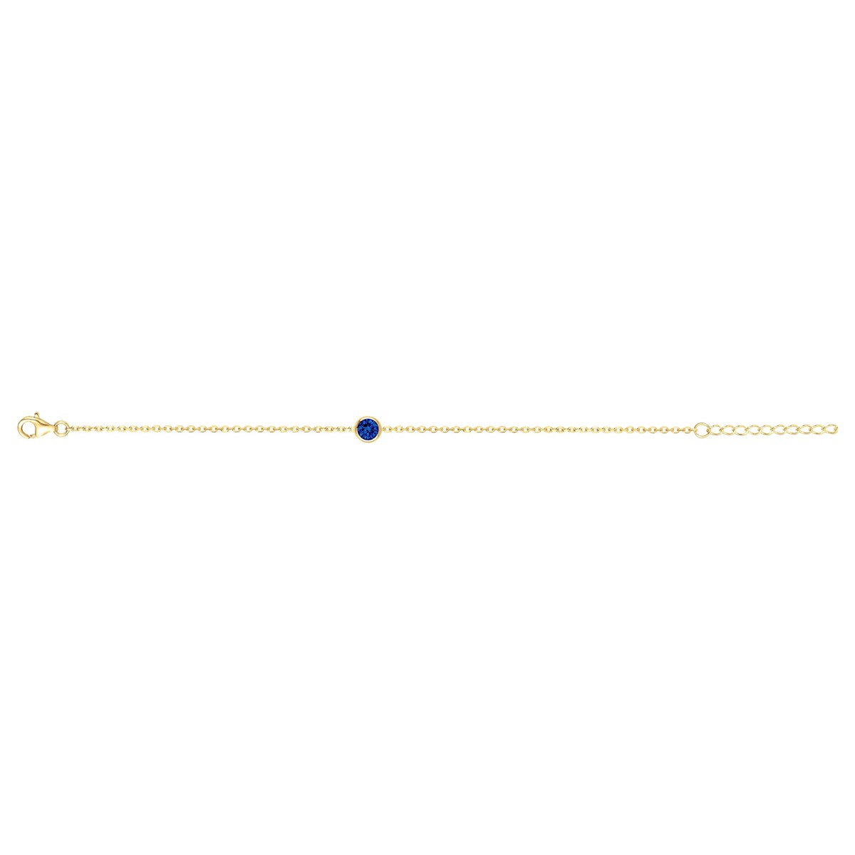 Bracelet en Plaqué Or avec spinelle bleu saphir