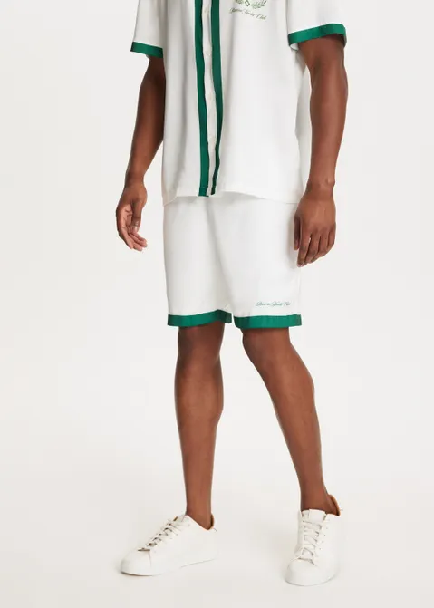 Korte broek satijn off-white (WIT.O)