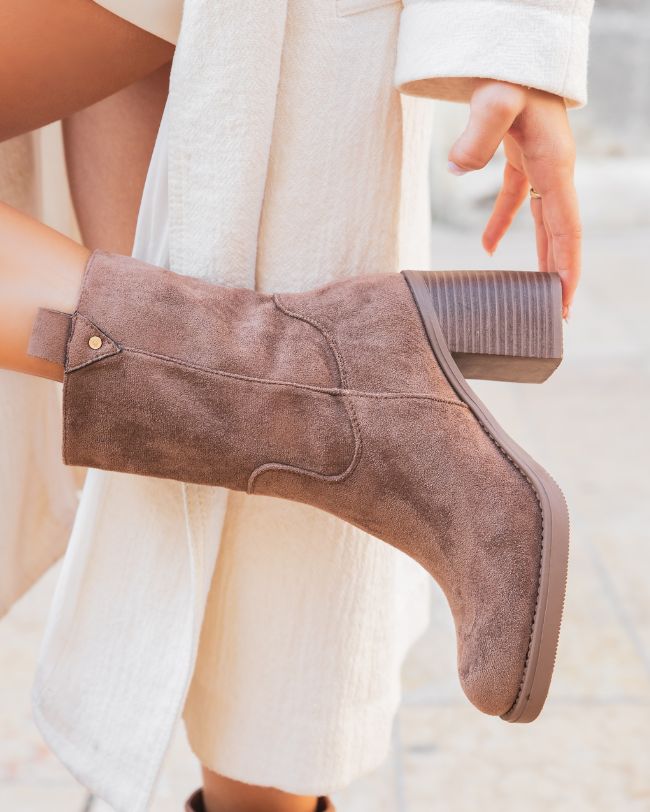 Bottines femme marron à talon - Yona