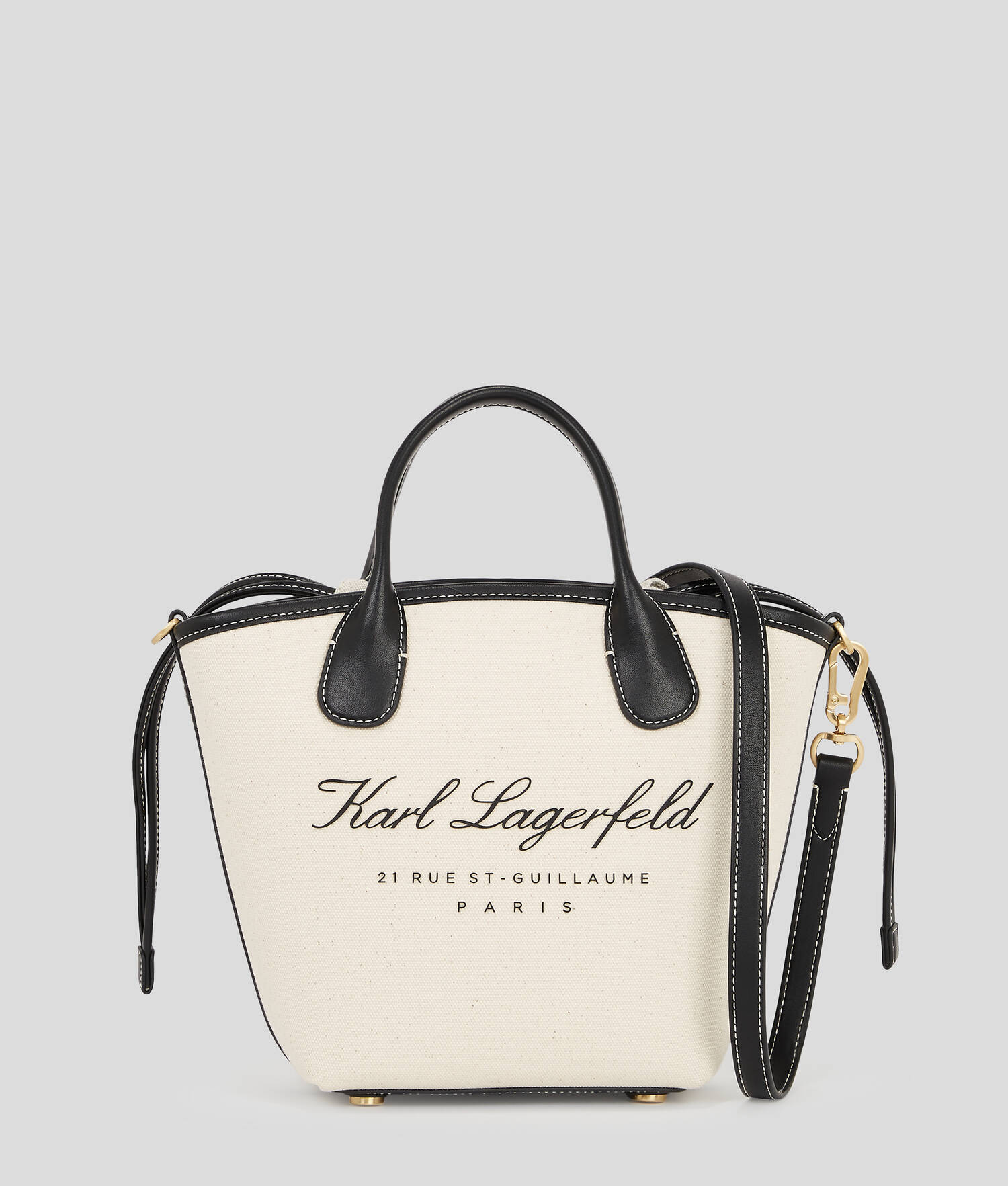 PETIT SAC CABAS EN TOILE HOTEL KARL - Naturel/Noir